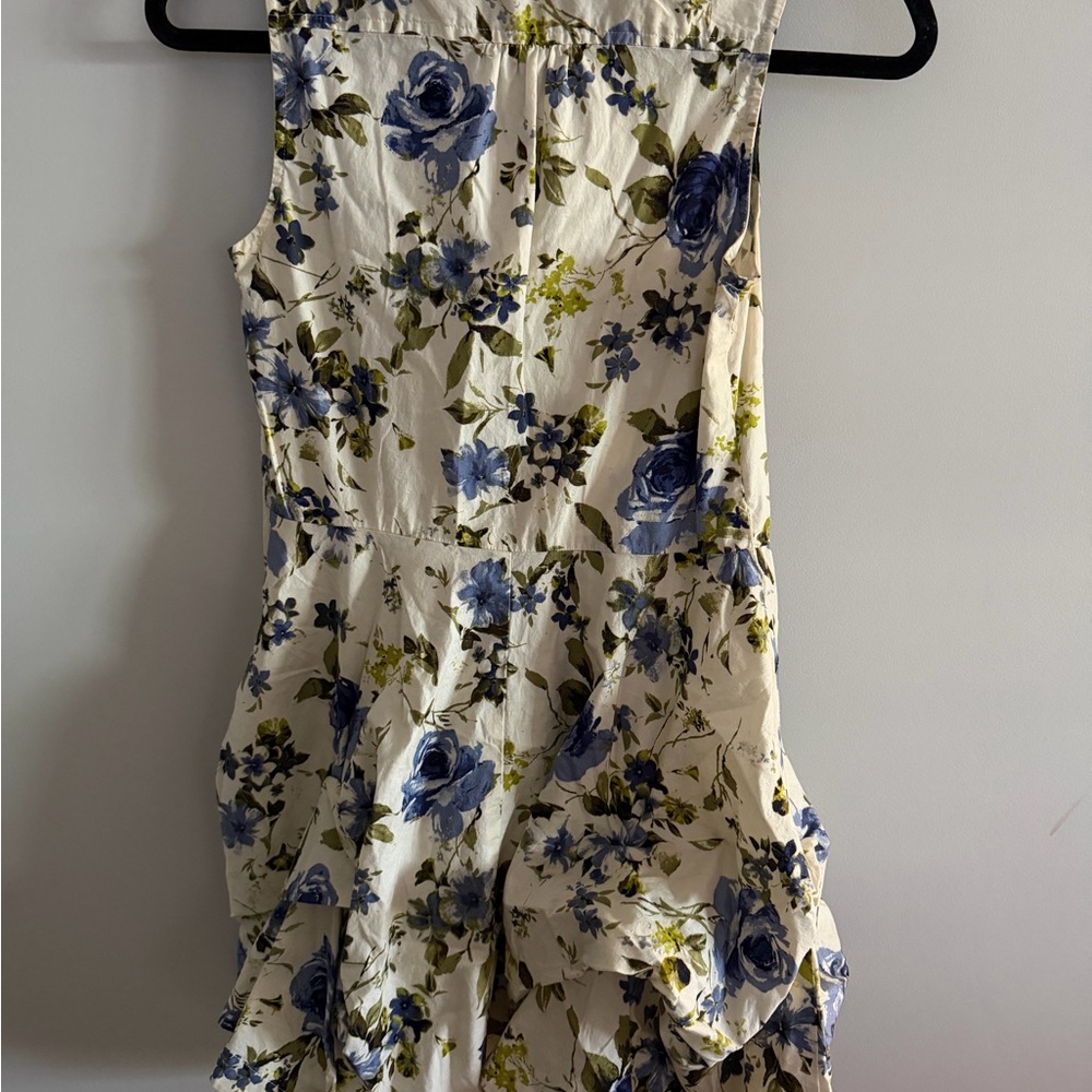 EASTER / SPRING DRESS 💐 IZ Byer collared blue rose floral fit and flare dress - Picture 7 of 7